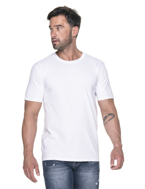 GEFFER HERREN-T-SHIRT 200 WEISS mit Stickerei-Siebdruck-Logo für Unternehmen