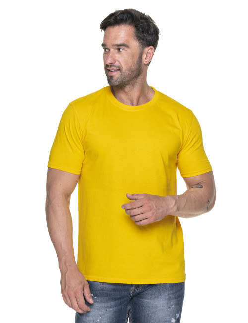 GEFFER Men`s T-SHIRT 200 YELLOW silkscreen embroidery logo for companies