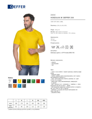 Men`s t-shirt 200 yellow Geffer