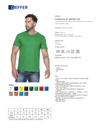 Koszulka męska 200 zielony wiosenny Geffer