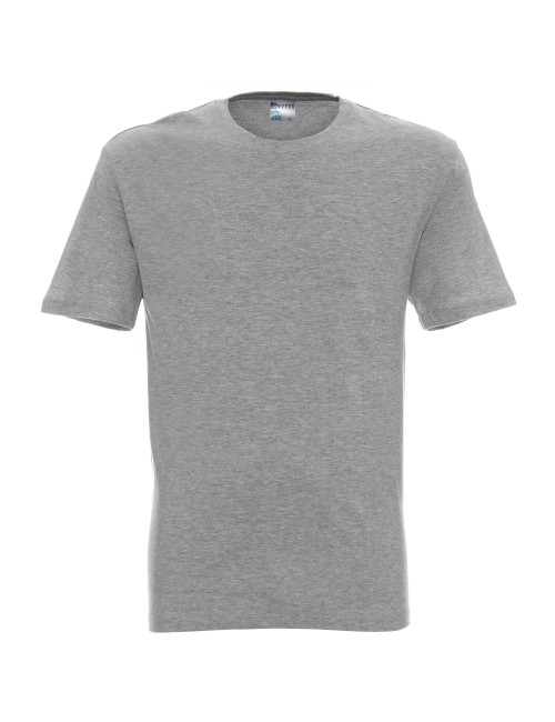 GEFFER Men`s T-SHIRT 200 LIGHT GRAY MELANGE silkscreen print