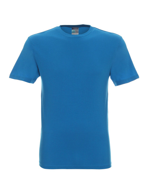 GEFFER Men`s T-SHIRT 200 BLUE silkscreen transfer logo embroidery