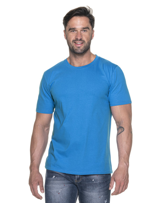 GEFFER Men`s T-SHIRT 200 BLUE silkscreen transfer logo embroidery