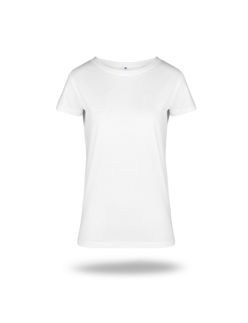 GEFFER LADIES` T-SHIRT 205 WHITE embroidery screen printing logo for the company