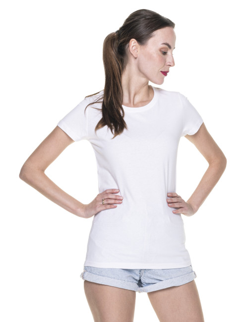 GEFFER DAMEN-T-SHIRT 205 WEISS Stickdruck, Siebdruck, Firmenlogo