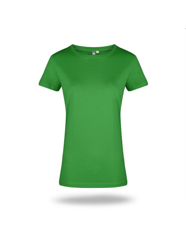 GEFFER DAMEN-T-SHIRT 205 GREEN SPRING mit Siebdruck und Logo-Stickerei