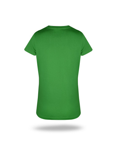 GEFFER DAMEN-T-SHIRT 205 GREEN SPRING mit Siebdruck und Logo-Stickerei