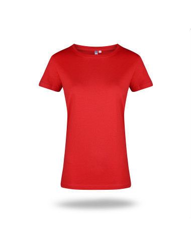 GEFFER DAMEN-T-SHIRT 205 ROT, Aufdruck, Stickerei, Siebdruck, Firmenlogo