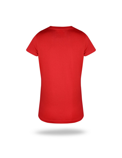 GEFFER DAMEN-T-SHIRT 205 ROT, Aufdruck, Stickerei, Siebdruck, Firmenlogo