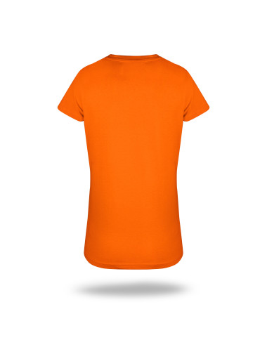 GEFFER DAMEN-T-SHIRT 205 ORANGE, Logo-Druck, Siebdruck-Stickerei