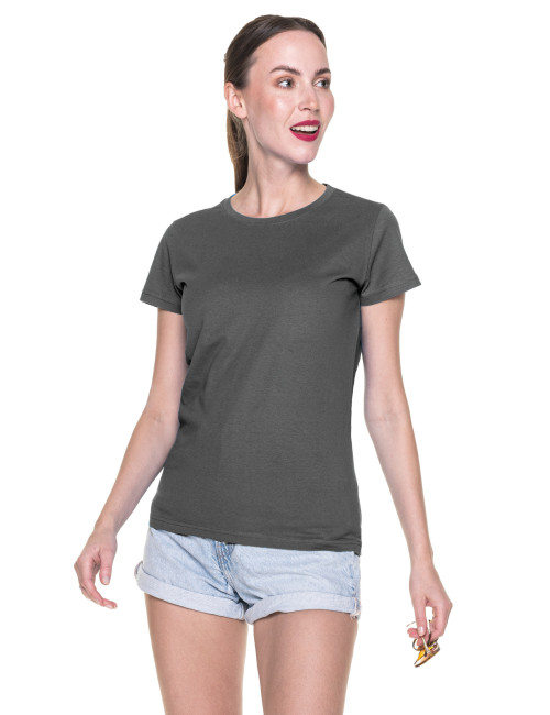 Geffer Damen T-Shirt GEFFER 205 GRAU mit Logo, Stickerei, Aufdruck