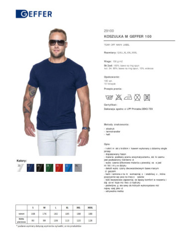 Herren T-Shirt 100 marineblau Geffer