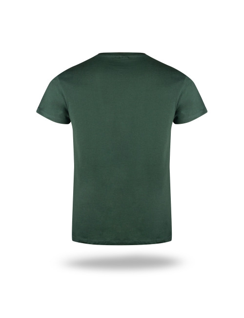 GEFFER HERREN-T-SHIRT 100 BOTTLE GREEN, Aufdruck, Logo-Stickerei, Siebdruck