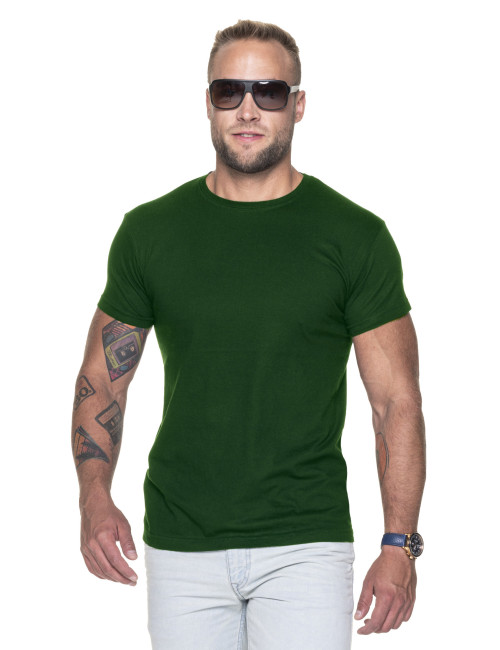 GEFFER HERREN-T-SHIRT 100 BOTTLE GREEN, Aufdruck, Logo-Stickerei, Siebdruck