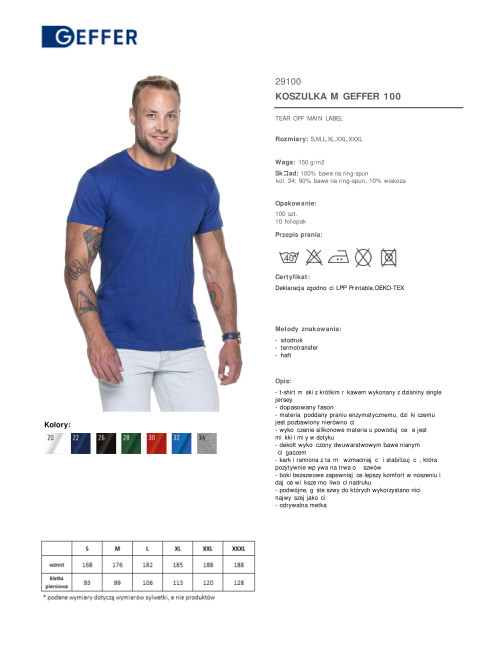 GEFFER HERREN-T-SHIRT 100 CORONA BRAUN Stickerei DTF-Druck Firmenlogo-Stickerei