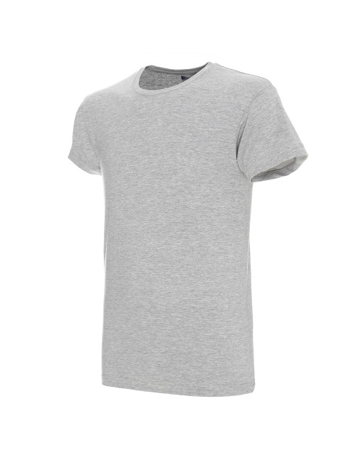 GEFFER HERREN-T-SHIRT 100 HELLGRAU MELANGE, Aufdruck, Logo-Stickerei, Siebdruck