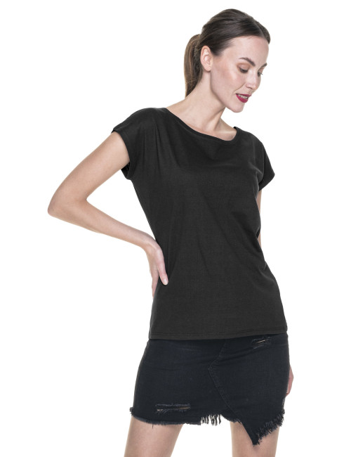 GEFFER Women`s T-SHIRT 250 BLACK print your logo embroidery silkscreen