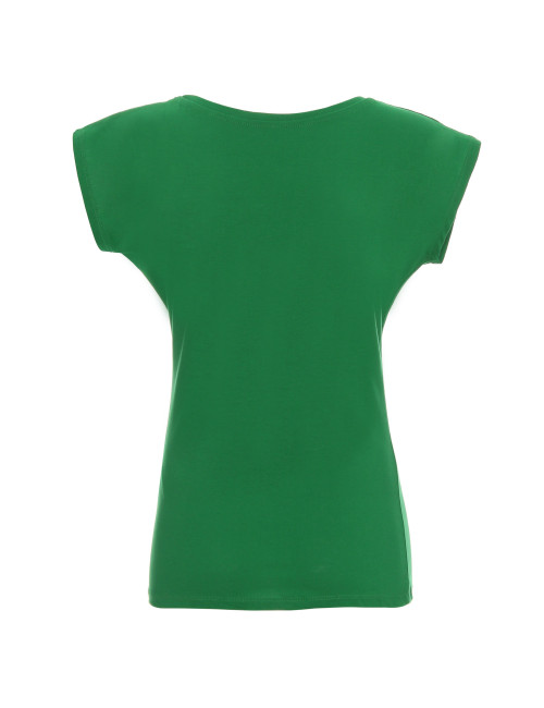 GEFFER Damen T-SHIRT 250 GREEN SPRING Logo-Stickerei DTF-Druckunternehmen