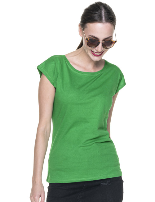 GEFFER Damen T-SHIRT 250 GREEN SPRING Logo-Stickerei DTF-Druckunternehmen