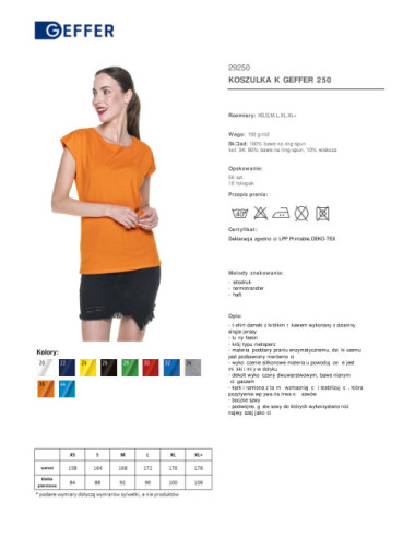 Damen T-Shirt 250 orange Geffer