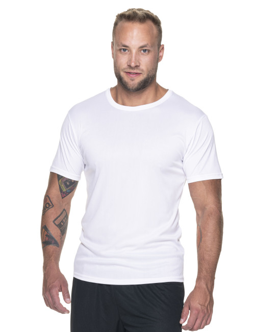 GEFFER Men`s T-SHIRT 240 WHITE print embroidery logo silkscreen