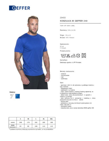 Herren T-Shirt 240 kornblumenblau Geffer