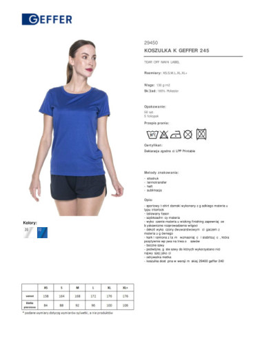 Damen T-Shirt 245 Kornblumenblau Geffer