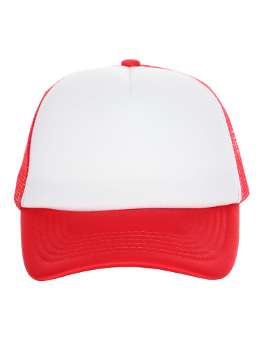 Promostars cap NET RED/WHITE logo embroidery print