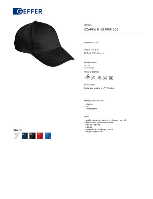 Cap 300 black Geffer