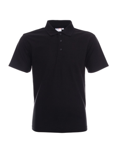 Promostars Men`s POLO STANDARD BLACK print DTF silkscreen logo embroidery