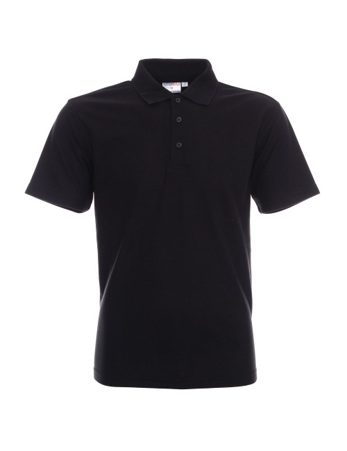 Promostars Men`s POLO STANDARD BLACK print DTF silkscreen logo embroidery