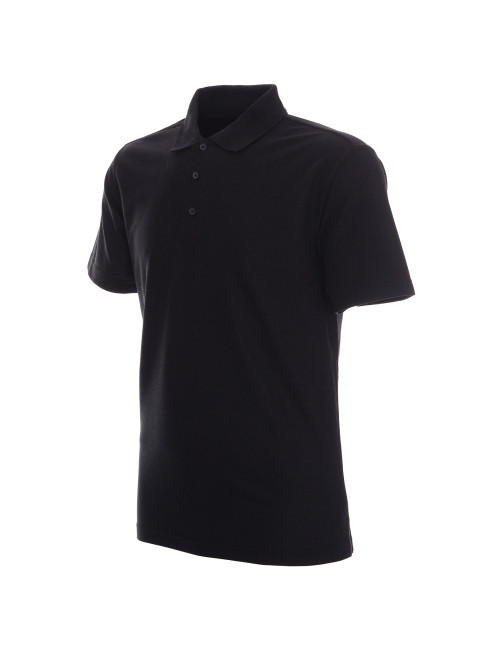 Promostars Men`s POLO STANDARD BLACK print DTF silkscreen logo embroidery