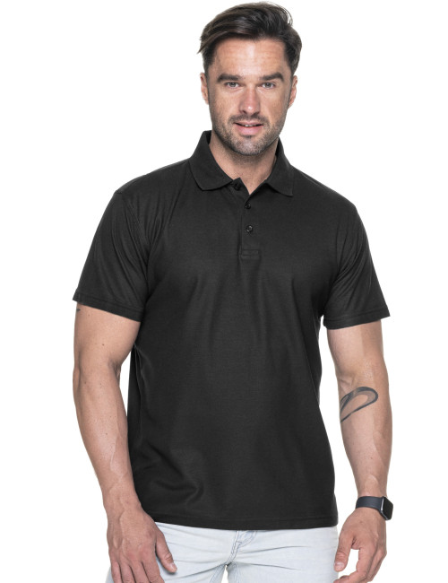 Promostars POLO Herren STANDARD SCHWARZ DTF-Druck, Siebdruck, Logo-Stickerei