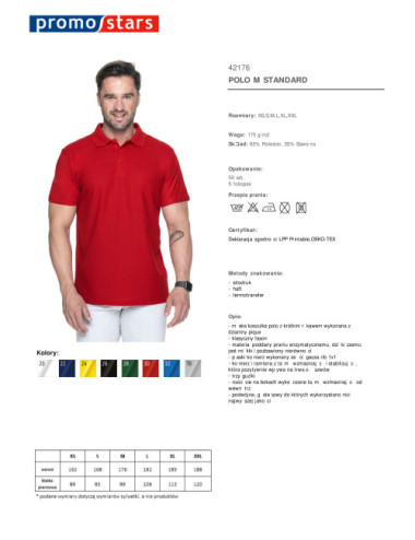 Standard-Polo für Herren in Rot von Promostars