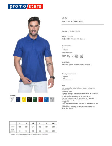 Standard-Polohemd von Promostars in Kornblumenblau für Herren