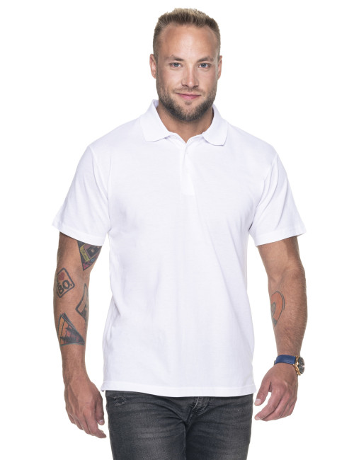 Promostars POLO Herren POLO HEAVY WHITE Aufdruck, Stickerei, Siebdruck-Logo
