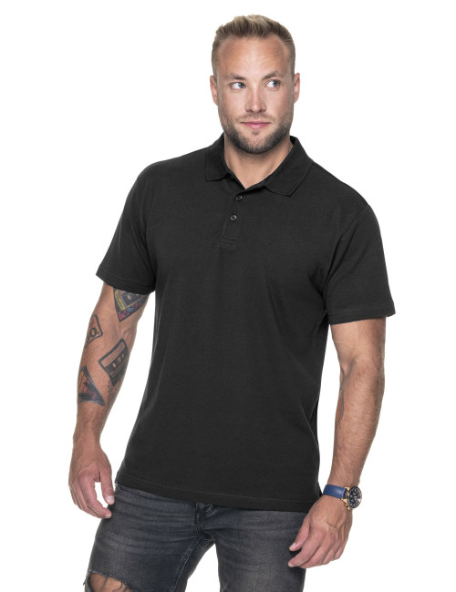 Promostars POLO Herren POLO HEAVY BLACK Siebdruck-Logo-Stickerei