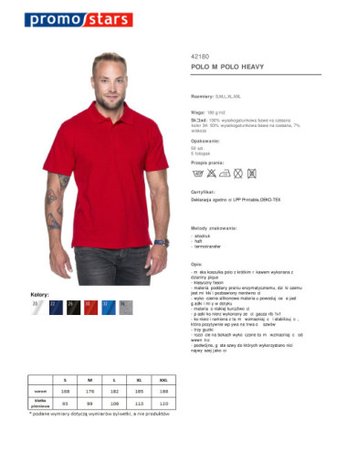 Herren-Poloshirt in schwerem Rot von Promostars