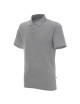 Promostars POLO Herren POLO HEAVY LIGHT GREY MELANGE Logo-Print-Stickerei