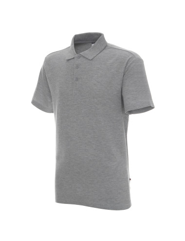 Promostars POLO Men`s POLO HEAVY LIGHT GRAY MELANGE logo embroidery print