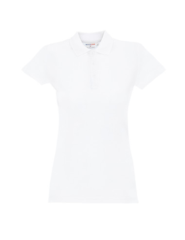 Promostars POLO Damskie LADIES' HEAVY BIAŁY haft nadruk logo sitodruk
