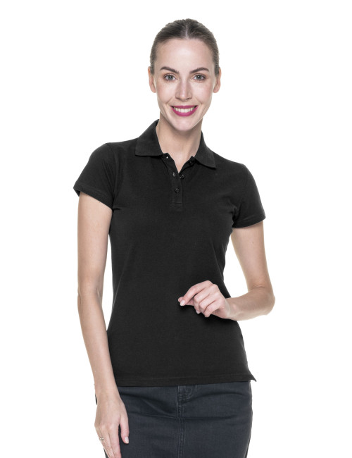 Promostars POLO Women`s LADIES` HEAVY BLACK Embroidery Printed Logo Screenprint