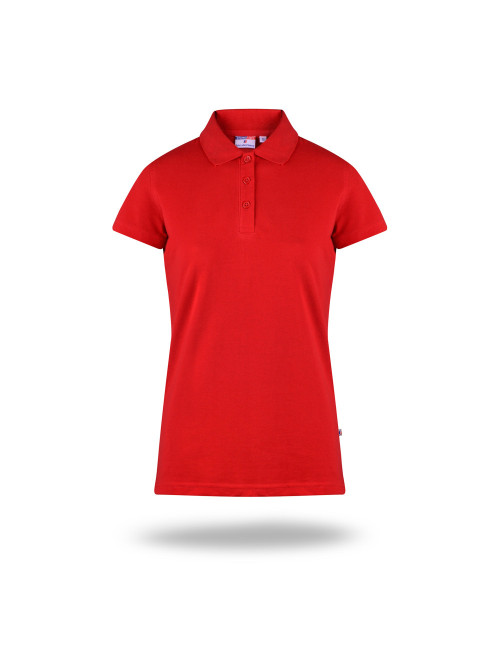 Damen-Poloshirt in schwerem Rot von Promostars