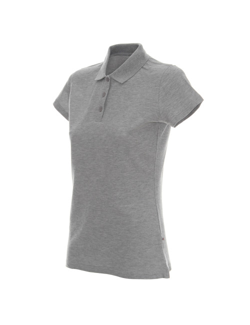 Promostars POLO Women`s LADIES` HEAVY LIGHT GRAY MELANGE embroidery print