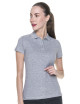 Promostars POLO Damen LADIES` HEAVY LIGHT GREY MELANGE Stickereidruck