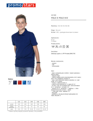 Kinder-Poloshirt, Marineblau, Promostars