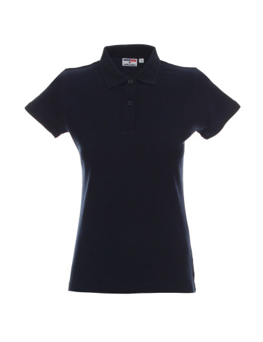 Promostars POLO Women`s LADIES` COTTON NAVY embroidered silkscreen logo