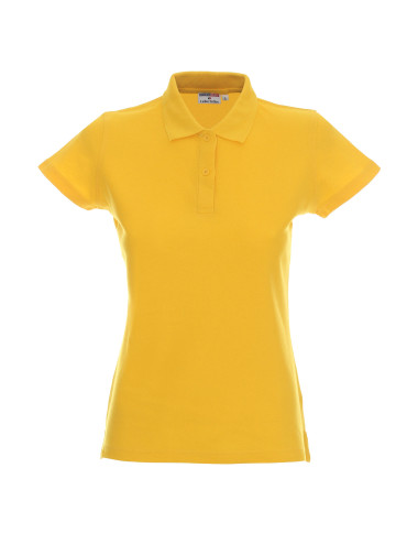 Promostars POLO Damen LADIES` COTTON YELLOW Stickerei Siebdruck Logodruck