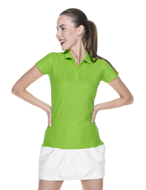 Promostars POLO Damska LADIES' COTTON JASNY ZIELONY haft sitodruk