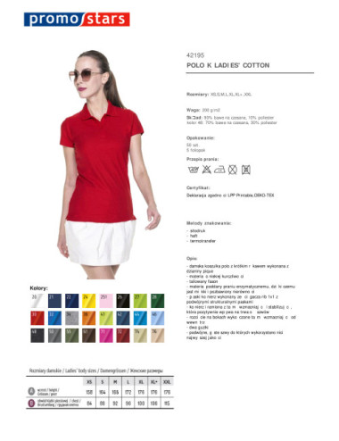 Women`s polo ladies` cotton red Promostars